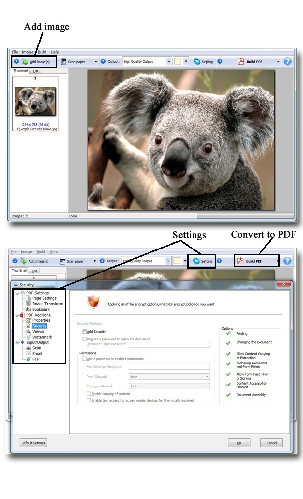 steps for Wise image to pdf